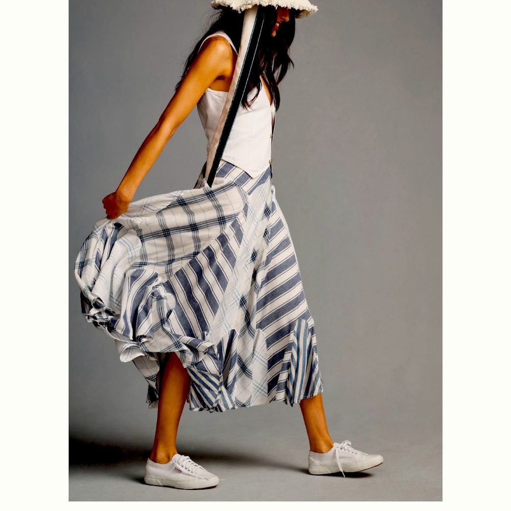 Pilcro Patchwork Godet Skirt XS NWT